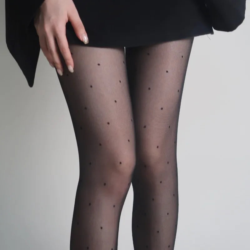 Polka Dot Thigh-High Stockings